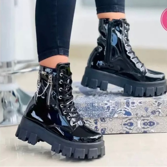 Winter Chunky Platform Punk Gothic Lace Up Boot main image 1